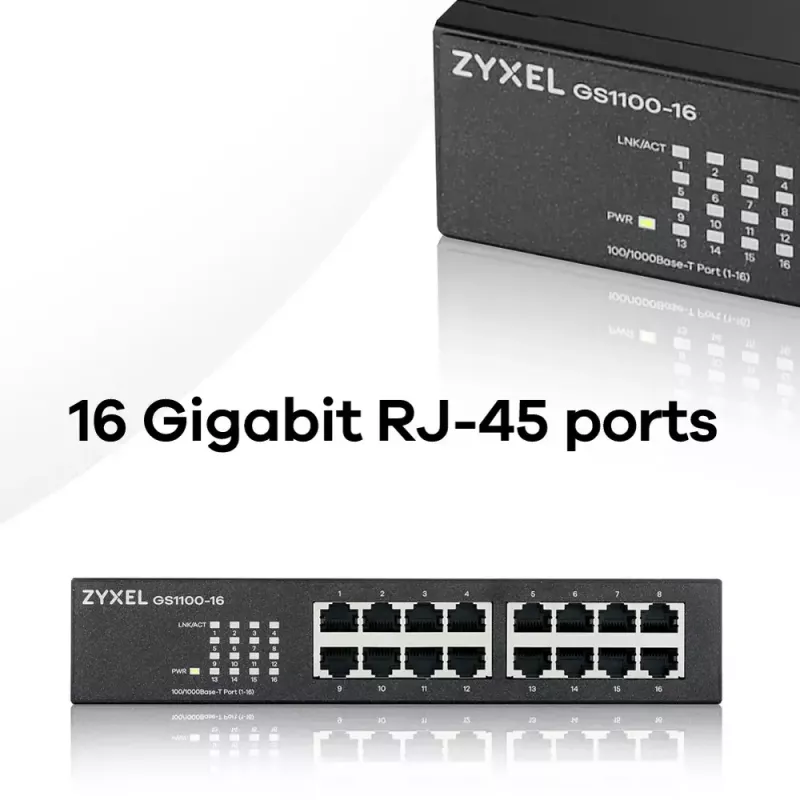 Zyxel GS1100-16 hallitsematon Gigabit Ethernet (10/100/1000)