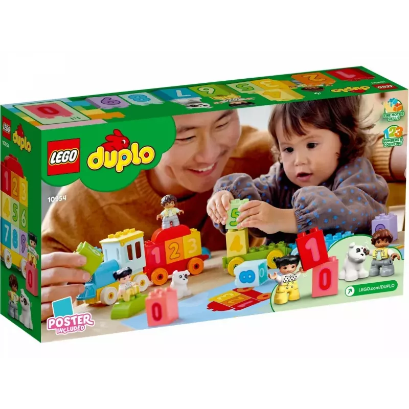 LEGO DUPLO Numerotrain 10954 – oppimisjuna numeroiduilla vaunuilla laskemiseen ja lajitteluun