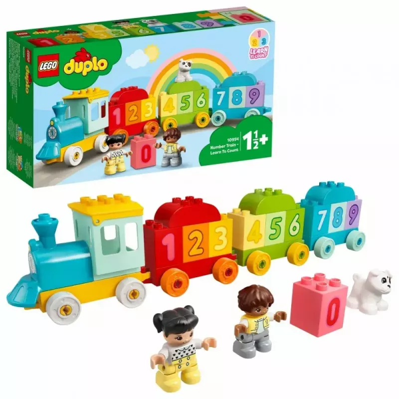 LEGO DUPLO Numerotrain 10954 – oppimisjuna numeroiduilla vaunuilla laskemiseen ja lajitteluun
