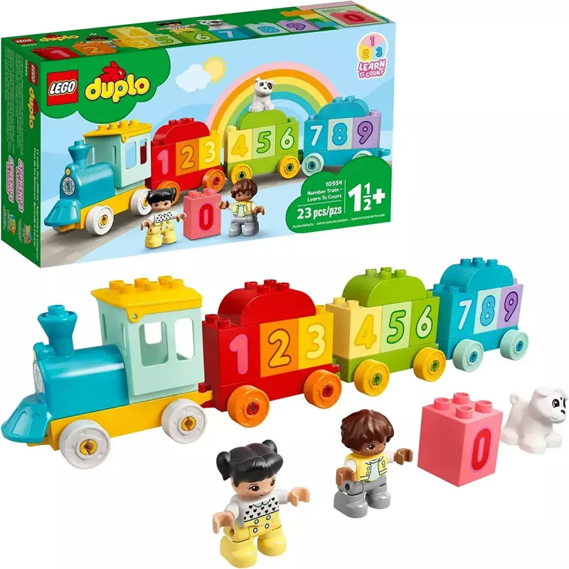 LEGO DUPLO Numerotrain 10954 – oppimisjuna numeroiduilla vaunuilla laskemiseen ja lajitteluun