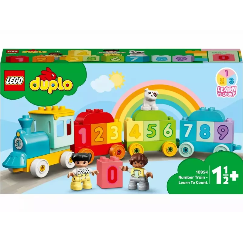 LEGO DUPLO Numerotrain 10954 – oppimisjuna numeroiduilla vaunuilla laskemiseen ja lajitteluun