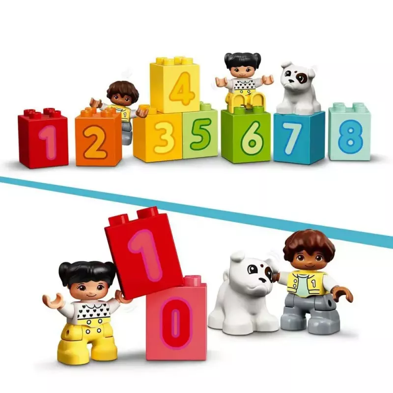 LEGO DUPLO Numerotrain 10954 – oppimisjuna numeroiduilla vaunuilla laskemiseen ja lajitteluun