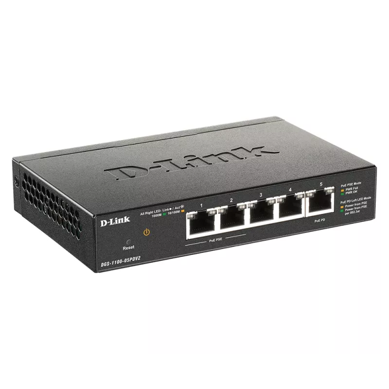 D-Link 5-porttinen Gigabit PoE Smart Managed -kytkin 1 PD-portilla