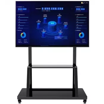 Siirrettävä litteän näytön lattiasteline TECHLY Signage Display Mount ICA-TR30 — 55–100 tuuman näytöille, VESA 1200x600, max. kuorma 150 kg, rullat, musta