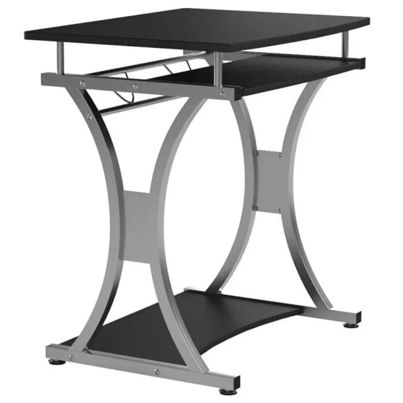 Techly Compact Desk PC:lle irrotettavalla näppäimistölaatikolla, musta grafiitti ICA-TB 328BK