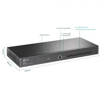 TP-Link Omada 8-porttinen 10GE SFP+ L2+ hallittava kytkin