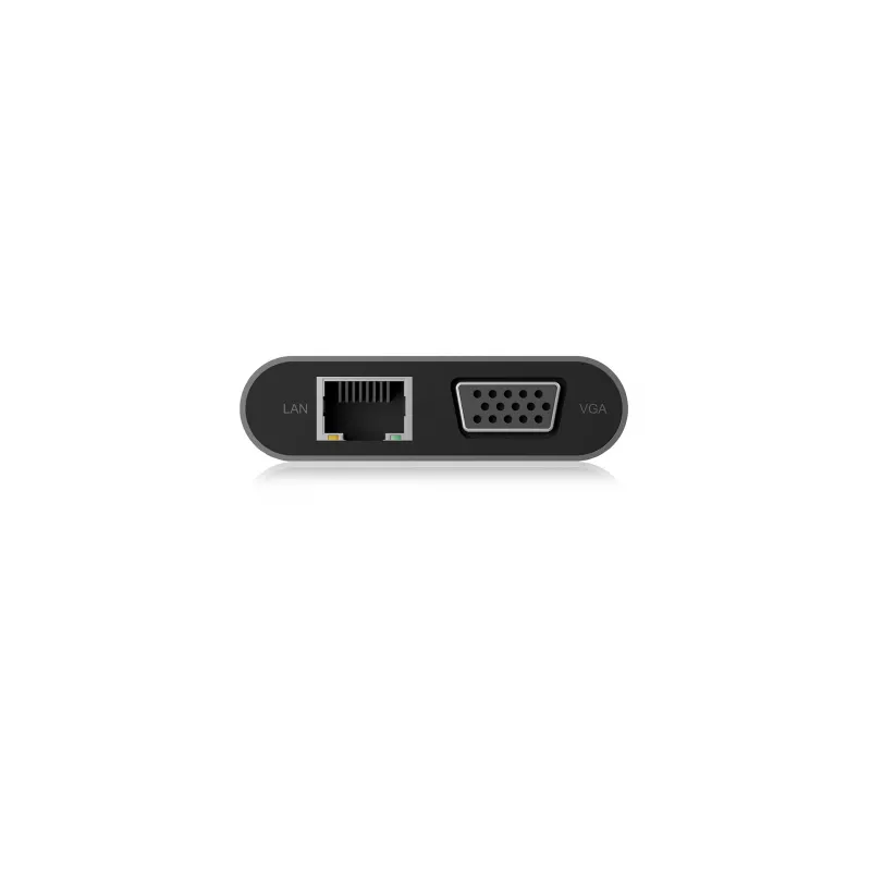 ICY BOX IB-DK4040-CPD johdollinen USB 3.2 Gen 1 (3.1 Gen 1) Type-C antrasiitti, musta