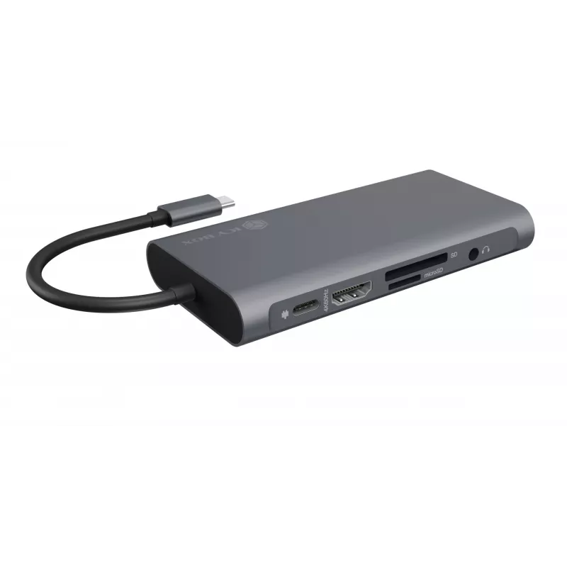 ICY BOX IB-DK4040-CPD johdollinen USB 3.2 Gen 1 (3.1 Gen 1) Type-C antrasiitti, musta