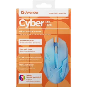 Defender Cyber MB-560L langallinen pelihiiri, valkoinen, 7-värinen taustavalo