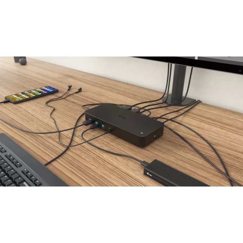i-tec USB 3.0 / USB-C / Thunderbolt, 3x 4K telakointiasema + Power Delivery 100W