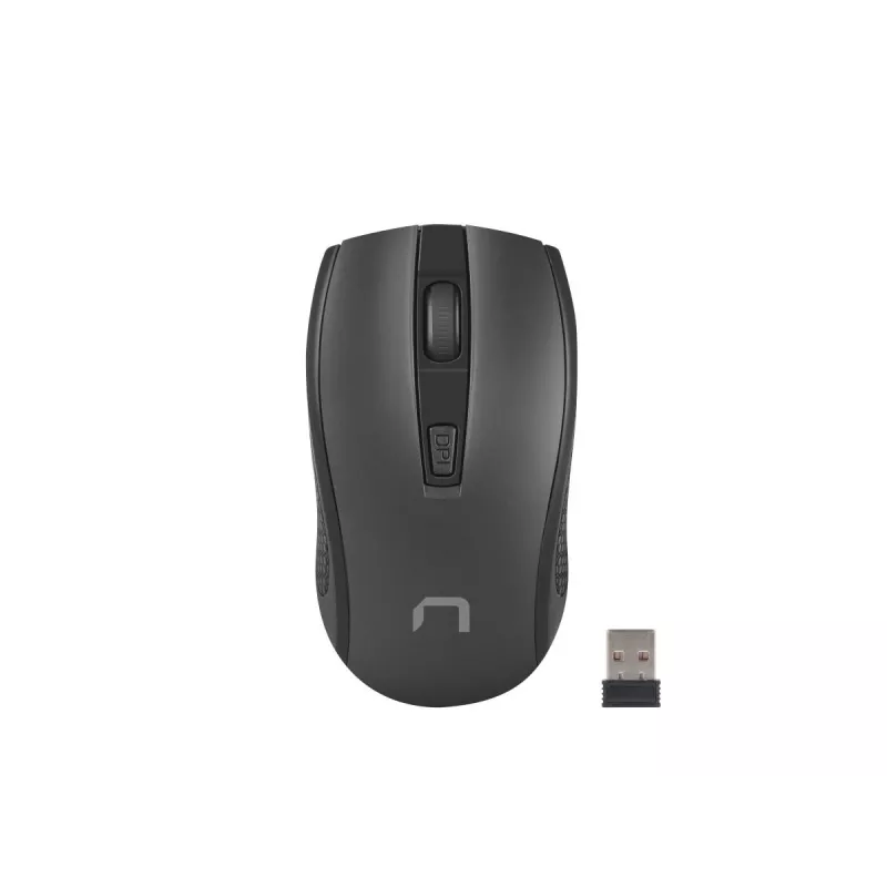 Langaton optinen hiiri NATEC Jay 2 RF — 2,4 GHz, 1600 DPI, molempikätinen, 4 painiketta, musta