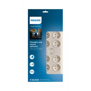 Philips SPN7080WA/60 ylijännitesuoja valkoinen 8 AC-pistorasiaa 2 m