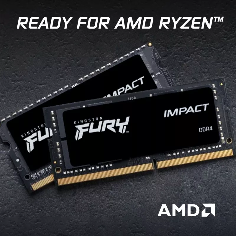 Kingston Technology FURY 16GB 3200MT/s DDR4 CL20 SODIMM (2 kpl:n pakkaus) Impact