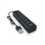 ICY BOX IB-HUB1700-U3 USB 3.2 Gen 1 (3.1 Gen 1) Type-A 5000 Mbit/s musta