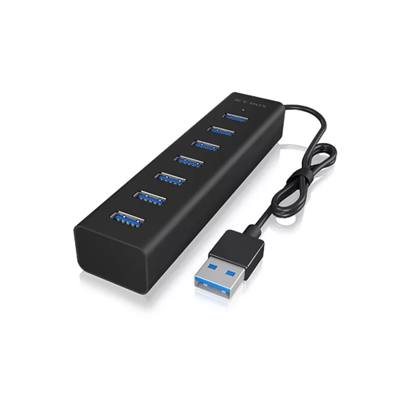ICY BOX IB-HUB1700-U3 USB 3.2 Gen 1 (3.1 Gen 1) Type-A 5000 Mbit/s musta