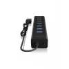 ICY BOX IB-HUB1700-U3 USB 3.2 Gen 1 (3.1 Gen 1) Type-A 5000 Mbit/s musta