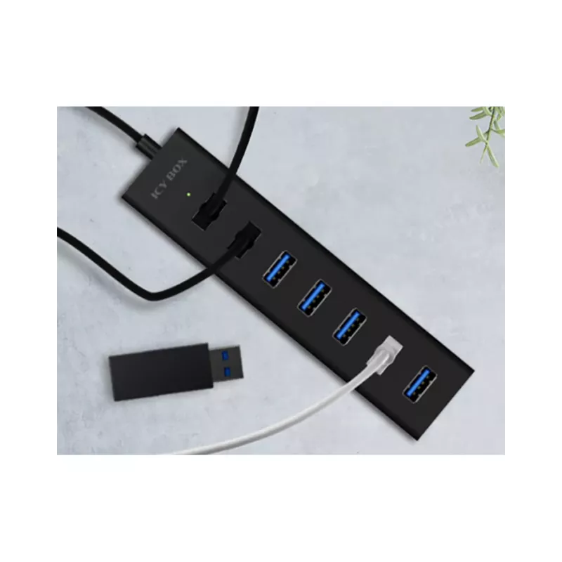 ICY BOX IB-HUB1700-U3 USB 3.2 Gen 1 (3.1 Gen 1) Type-A 5000 Mbit/s musta