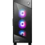 MSI MPG VELOX 100R Mid Tower -tietokonekotelo, E-ATX, karkaistu lasi, 4x 120 mm ARGB-tuuletinta, 2x USB 3.0 + 1x USB-C, 2x 3,5″ + 2x 2,5″ paikkaa, musta
