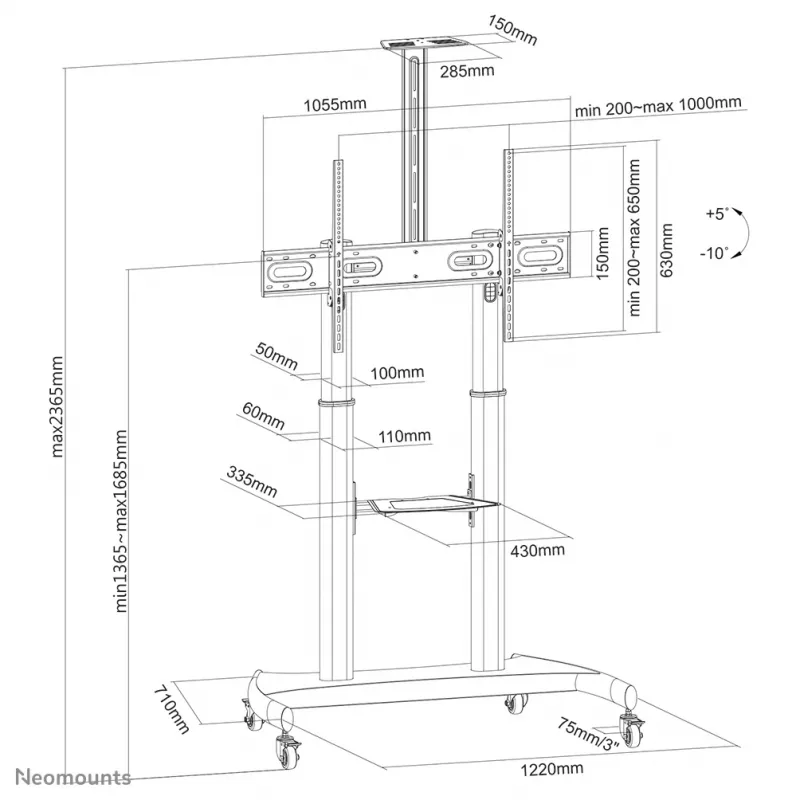 Neomounts PLASMA-M1950E TV-teline 60-100