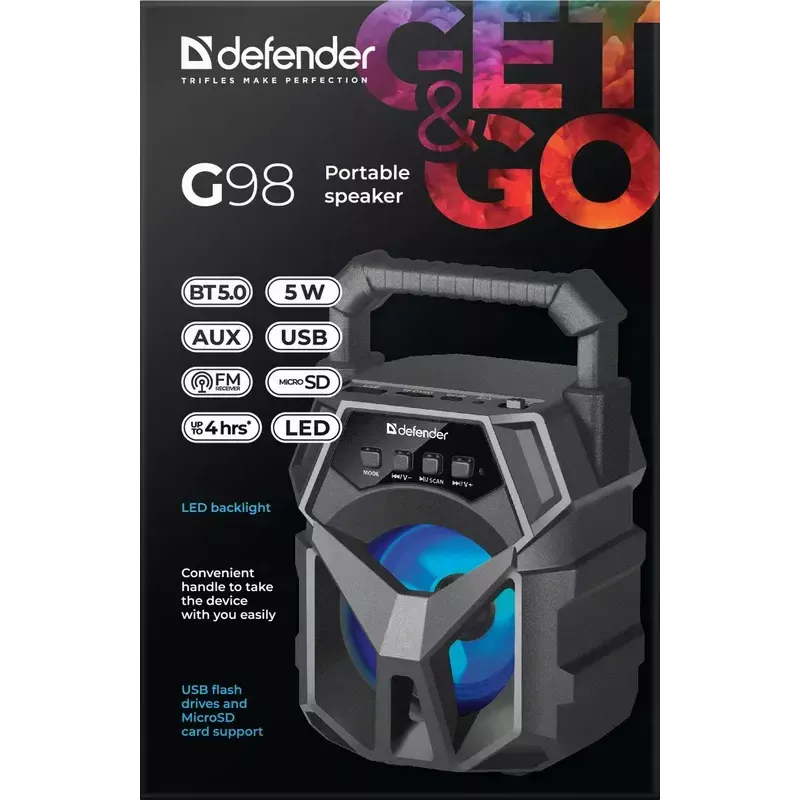 Mono kannettava kaiutin Defender G98 musta