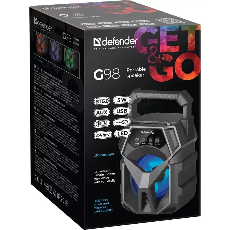 Mono kannettava kaiutin Defender G98 musta
