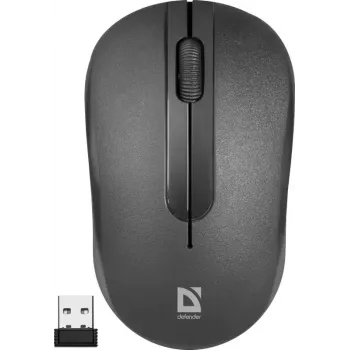 Langaton optinen hiiri DEFENDER HIT MM-495 RF, molempikätinen, 1600 DPI, USB RF -vastaanotin, musta
