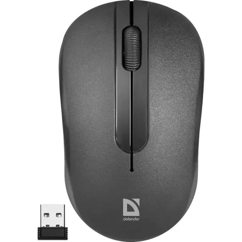Langaton optinen hiiri DEFENDER HIT MM-495 RF, molempikätinen, 1600 DPI, USB RF -vastaanotin, musta
