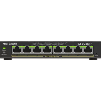 NETGEAR 8-porttinen Gigabit Ethernet PoE+ -kytkin (GS308EPP)
