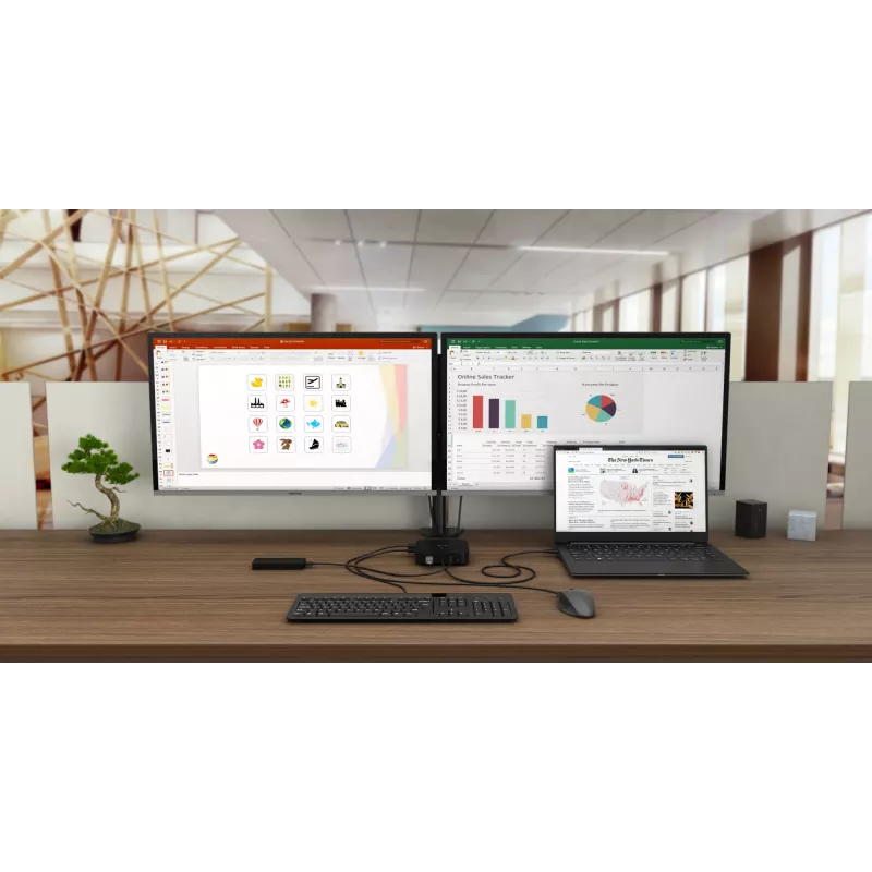 i-tec USB-C HDMI DP -telakointiasema Power Delivery 100 W