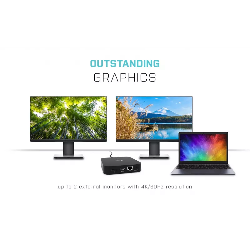 i-tec USB-C HDMI DP -telakointiasema Power Delivery 100 W
