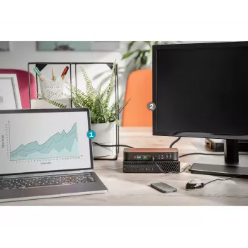 DIGITUS KVM-kytkin, 2x1 DP, DP/HDMI Out, USB 4Kx2K@60Hz