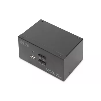DIGITUS KVM-kytkin, 2 porttia, kahden näytön tuki, 4K, HDMI