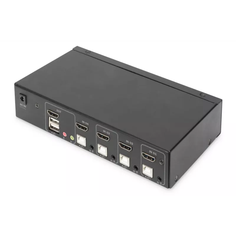 KVM-kytkin Digitus 4 porttia yhden näytön 4K HDMI