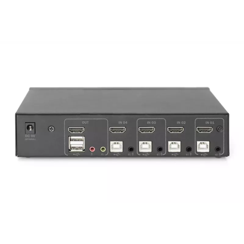 KVM-kytkin Digitus 4 porttia yhden näytön 4K HDMI