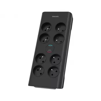 Philips SPN7080BA/60 ylijännitesuoja musta 8 AC-lähtöä 2 m