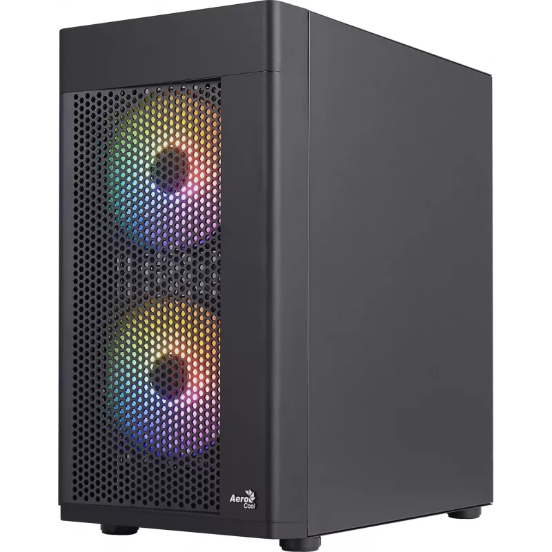 Aerocool HEXFORMBKV2 Micro ATX -tietokonekotelo 3 tuuletinta FRGB musta