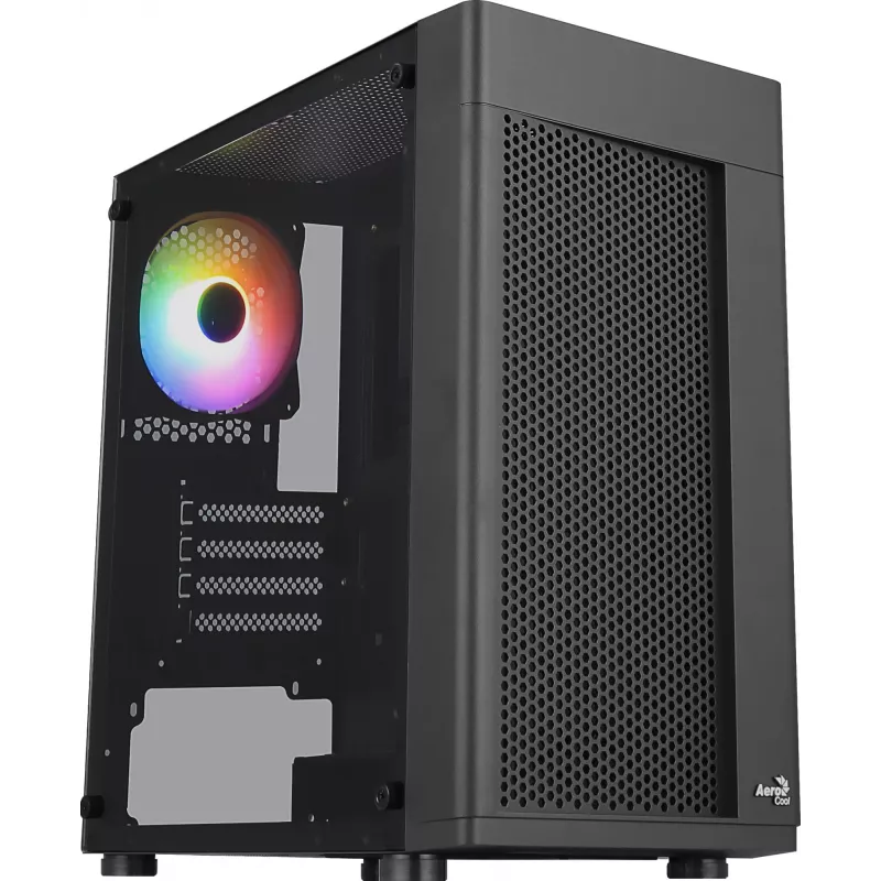 Aerocool HEXFORMBKV2 Micro ATX -tietokonekotelo 3 tuuletinta FRGB musta