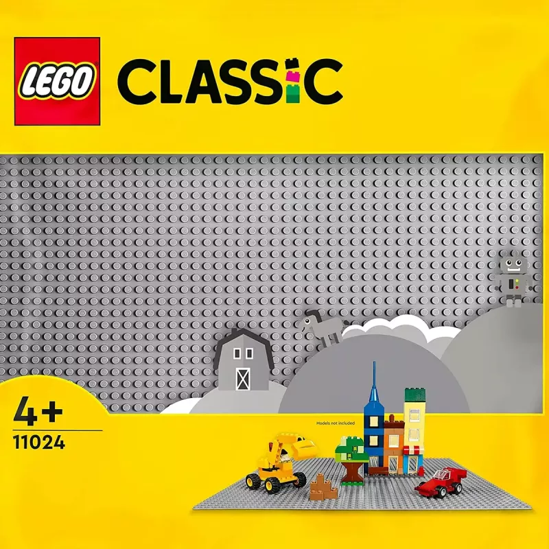 LEGO rakennuslevy 11024 — Classic harmaa peruslevy 48x48 nastaa (380 × 380 mm)