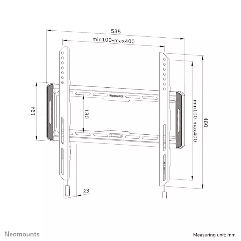 Neomounts WL30-550BL14 TV-seinäteline 40-75 tuumaa - ultralitteä - helppo asennus