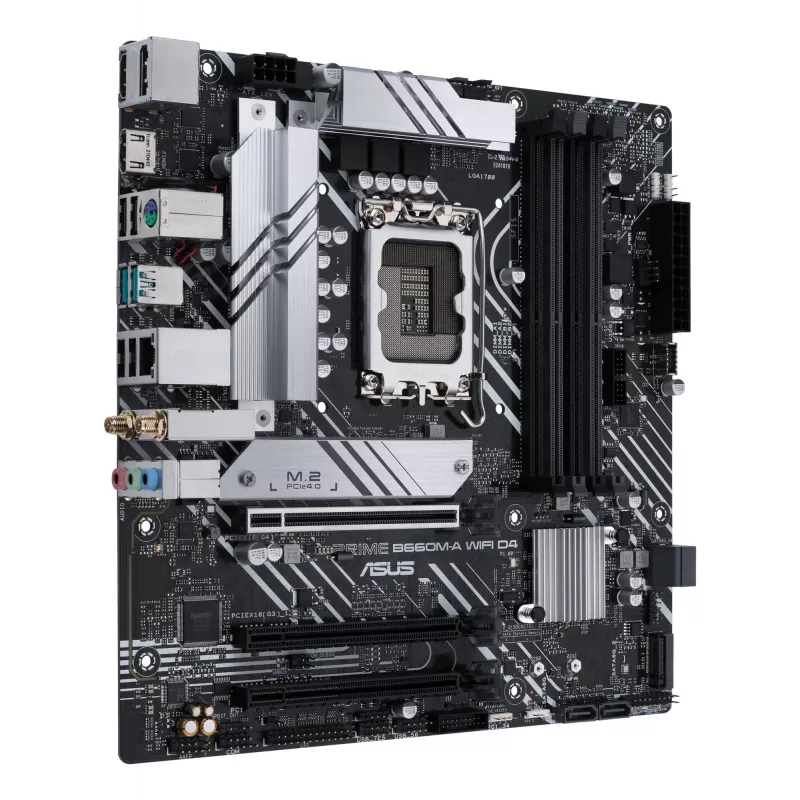 Emolevy ASUS PRIME B660M-A WIFI D4 — Intel B660, LGA 1700, micro ATX, DDR4, 4 DIMM, Wi‑Fi 6, 2x M.2