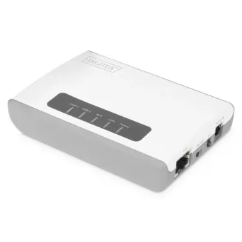 DIGITUS 2-porttinen USB 2.0 WLAN-verkkopalvelin NAS USB-keskitin tulostinpalvelin