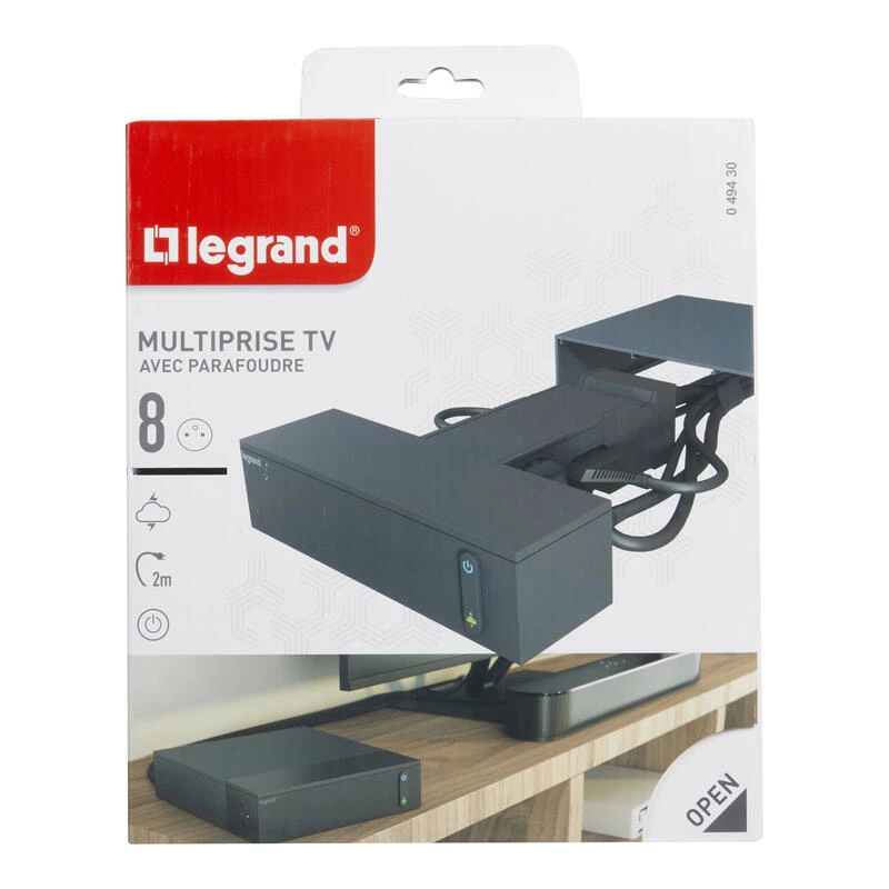 Legrand 049430 jatkojohto 2 m 8 pistorasiaa sisäkäyttöön musta