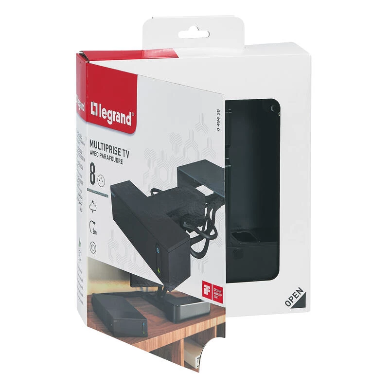 Legrand 049430 jatkojohto 2 m 8 pistorasiaa sisäkäyttöön musta