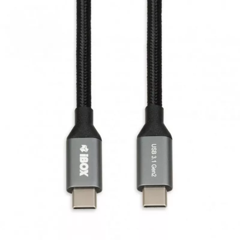 USB-C–USB-C-kaapeli IBOX IKUMTC31G2 USB 3.2 Gen 2, 1 m, musta