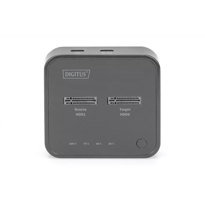 Digitus Dual M.2 NVMe SSD -telakointiasema USB-C offline-kloonaustoiminto