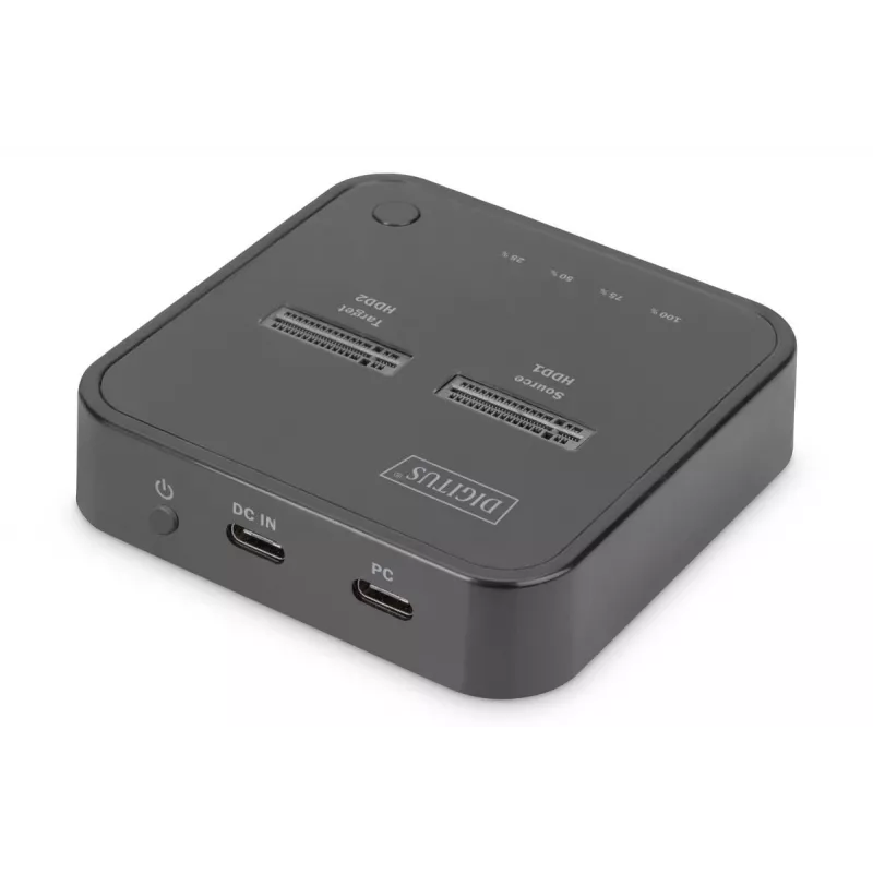 Digitus Dual M.2 NVMe SSD -telakointiasema USB-C offline-kloonaustoiminto