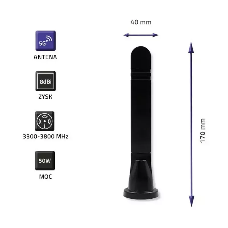 Ympärisäteilevä 5G-LTE-antenni QOLTEC 57033 kaksitaajuus 8 dBi sisäkäyttöön