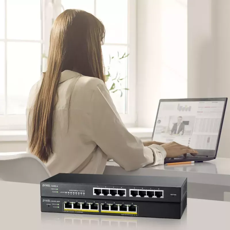 Zyxel GS1915-8 Managed L2 Gigabit Ethernet (10/100/1000) musta