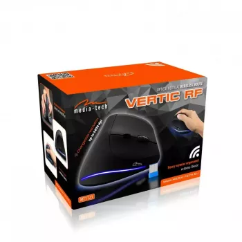 Langaton pystyhiiri MEDIA-TECH MT1123, musta, 2400 DPI, 5 painiketta, RF-USB-vastaanotin