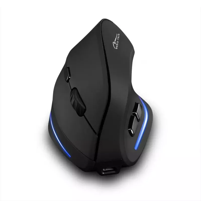 Langaton pystyhiiri MEDIA-TECH MT1123, musta, 2400 DPI, 5 painiketta, RF-USB-vastaanotin